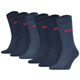 Levi's Herren Socken 6er Pack - Regular Cut Batwing, ECOM, Logo, einfarbig