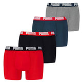 PUMA Men's Boxer Shorts, Pack of 4 - Basic Boxer ECOM, Cotton Stretch, Everyday