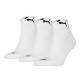 PUMA Unisex Quartersocken, 3er Pack - Cushioned Quarter 3P, Logo, einfarbig