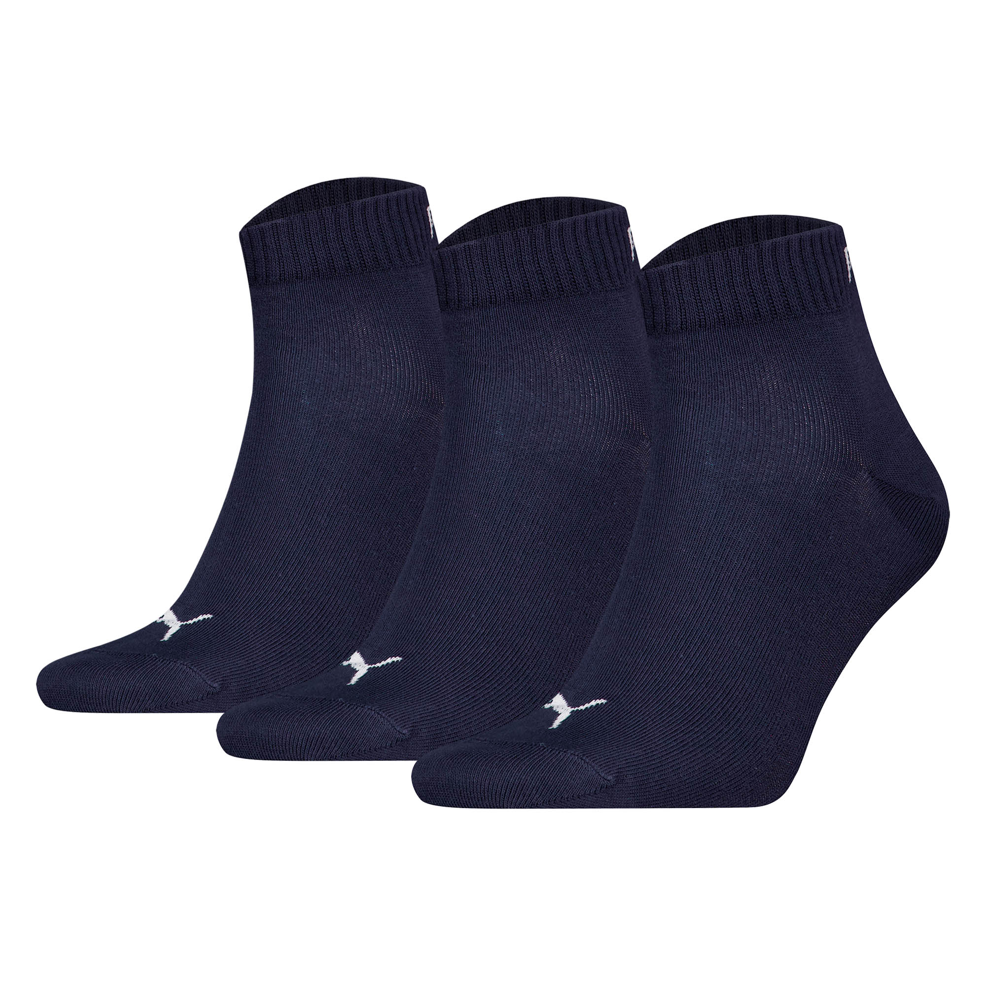 PUMA Unisex Quartersocken, 3er Pack - Quarter Plain 3P, Logo, einfarbig