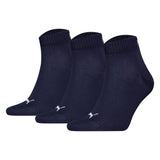 PUMA Unisex Quarter socks, 3-pack - Quarter Plain 3P, logo, solid colour