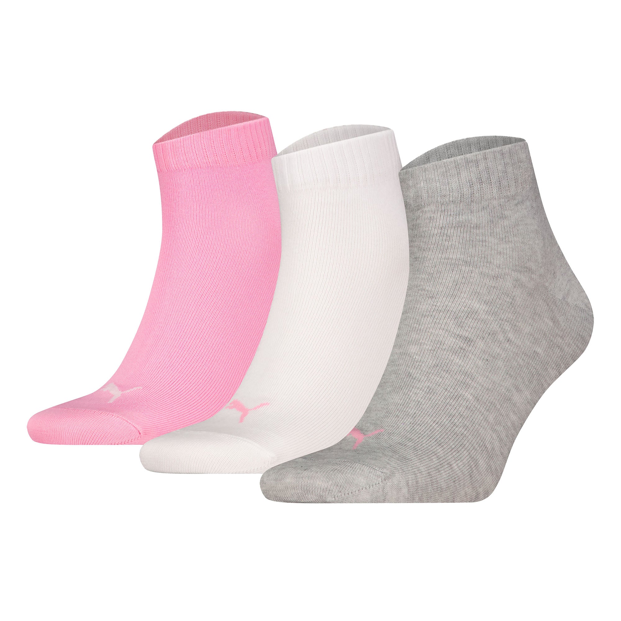 PUMA Unisex Quartersocken, 3er Pack - Quarter Plain 3P, Logo, einfarbig