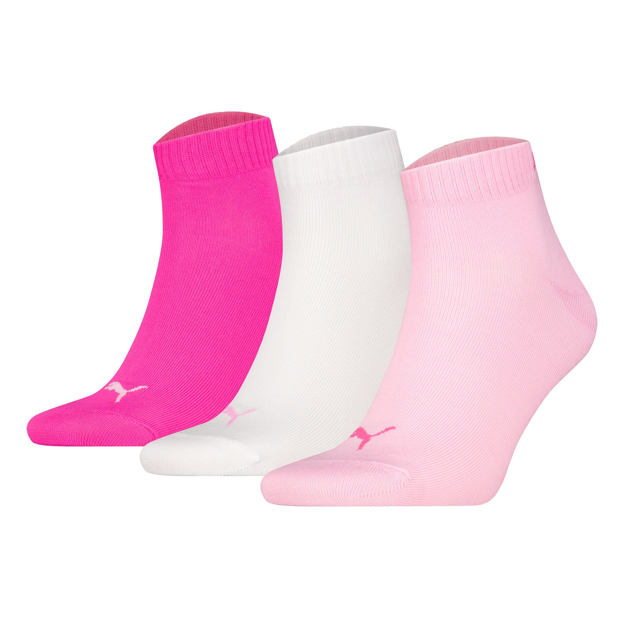 PUMA Unisex Quartersocken, 3er Pack - Quarter Plain 3P, Logo, einfarbig