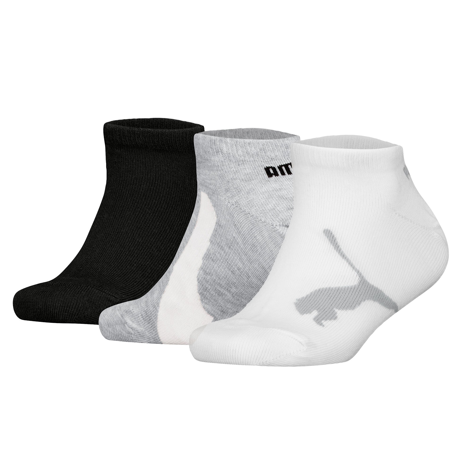 PUMA Kinder Sneakersocken, 3er Pack - BWT Sneaker 3P, Logos, einfarbig