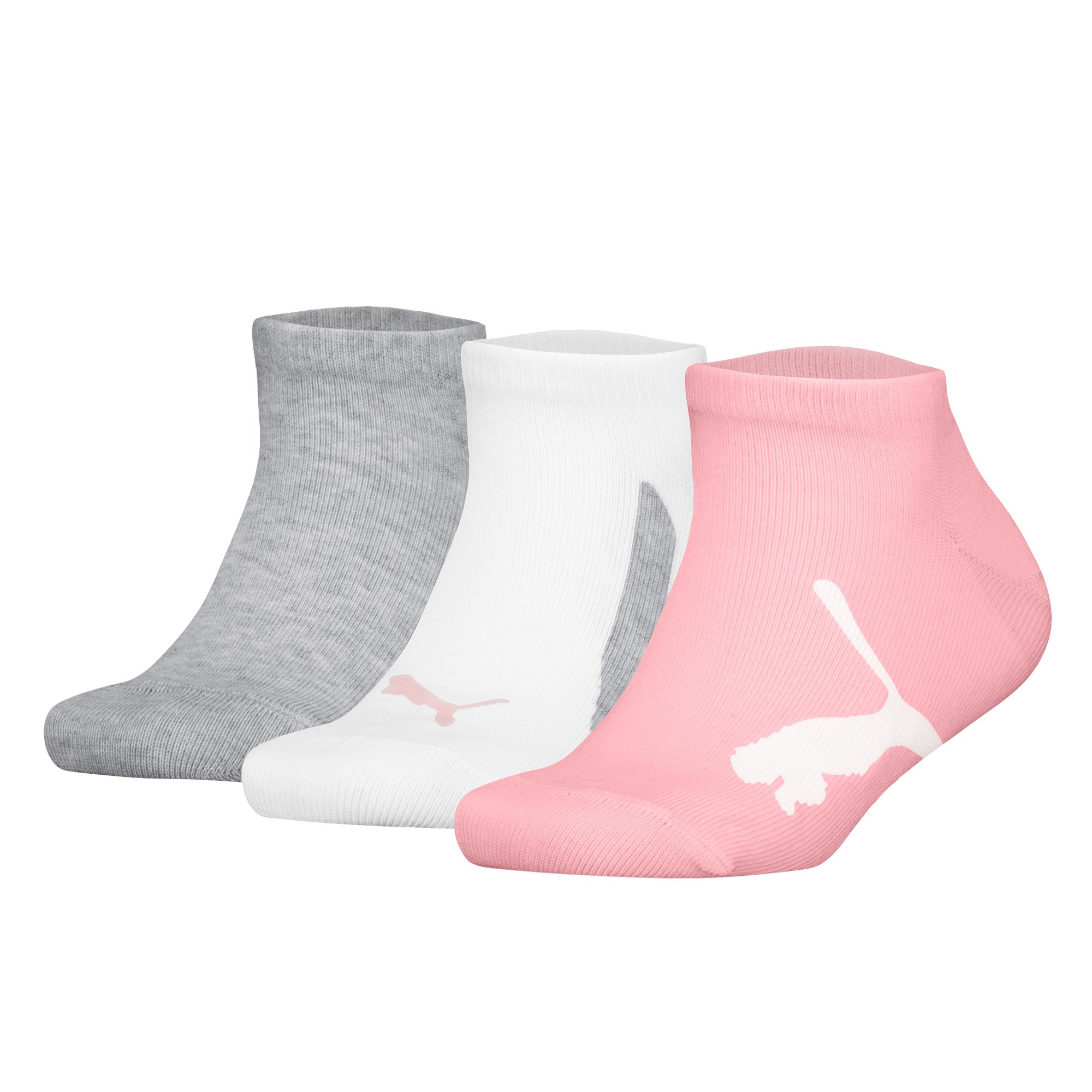 PUMA Kinder Sneakersocken, 3er Pack - BWT Sneaker 3P, Logos, einfarbig