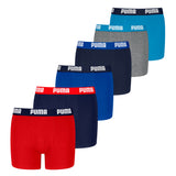 PUMA Boys Boxer Shorts, 6 Pack - Everyday Basic Boxers ECOM 6P, Cotton Stretch