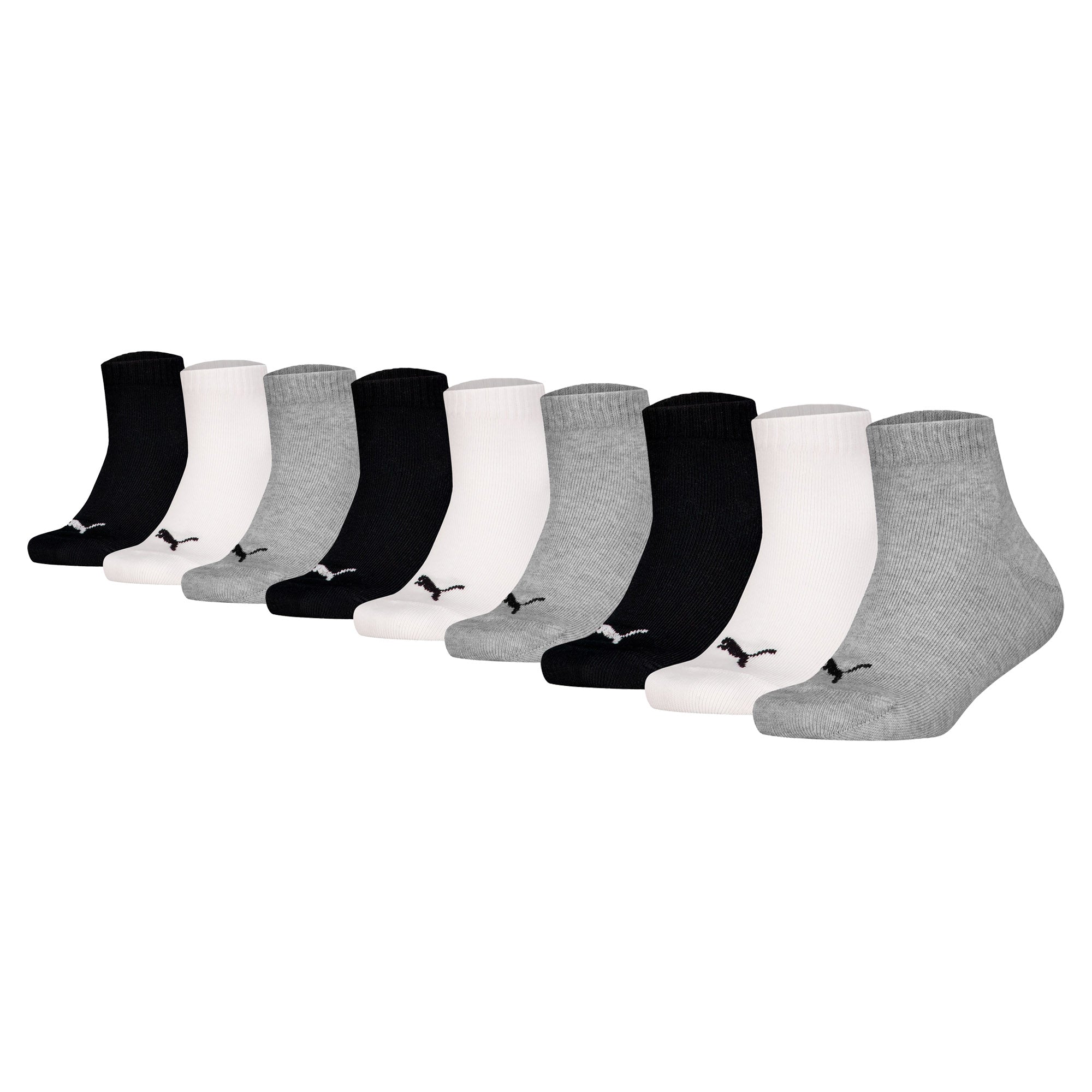 PUMA Kids Quarter socks, 9-pack - Plain Quarter ECOM 9P, logo, solid colour