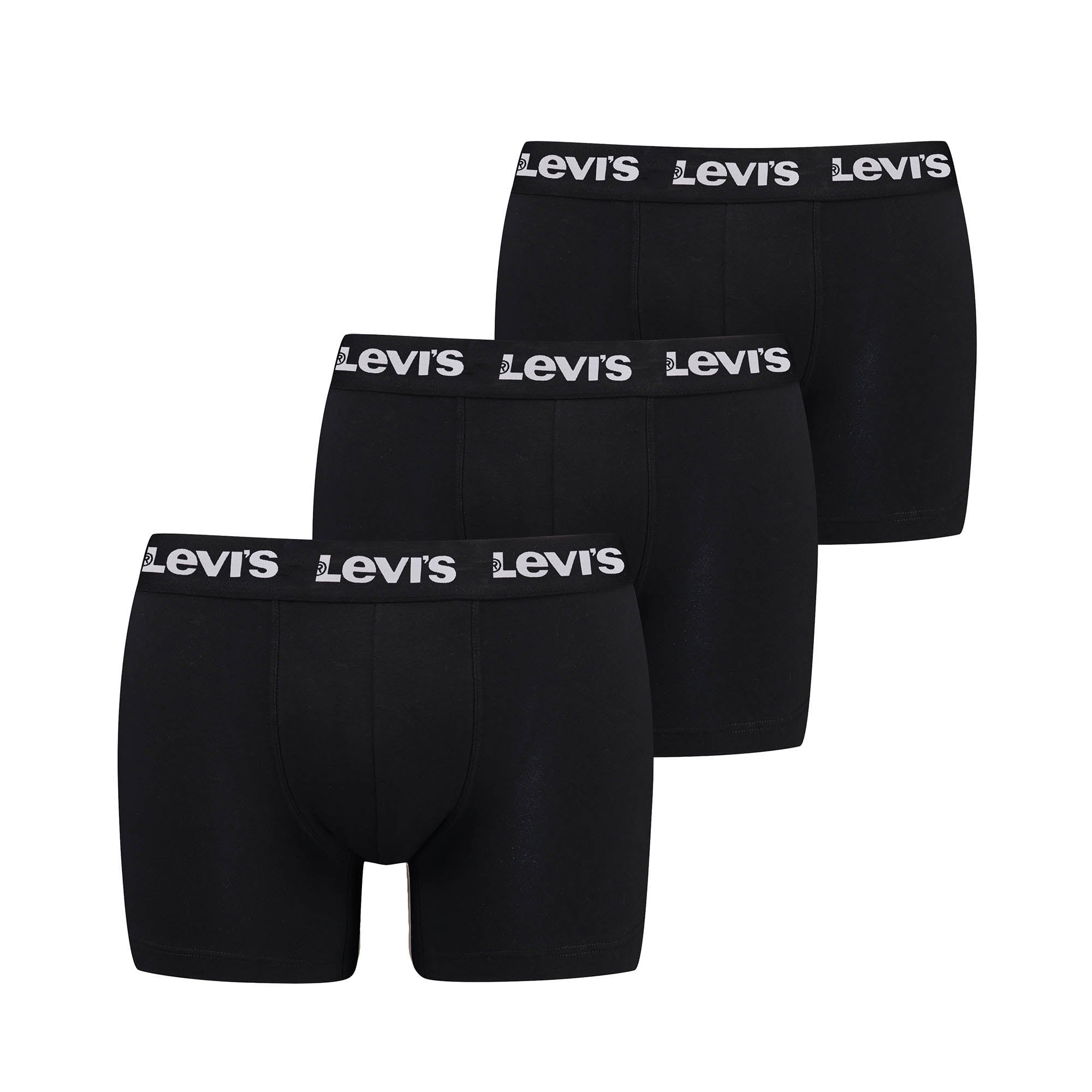 Levi's Men Boxer Shorts, 3-pack - Repeat Logo Boxer Brief 3P, logo waistband, stretch cotton, plain
