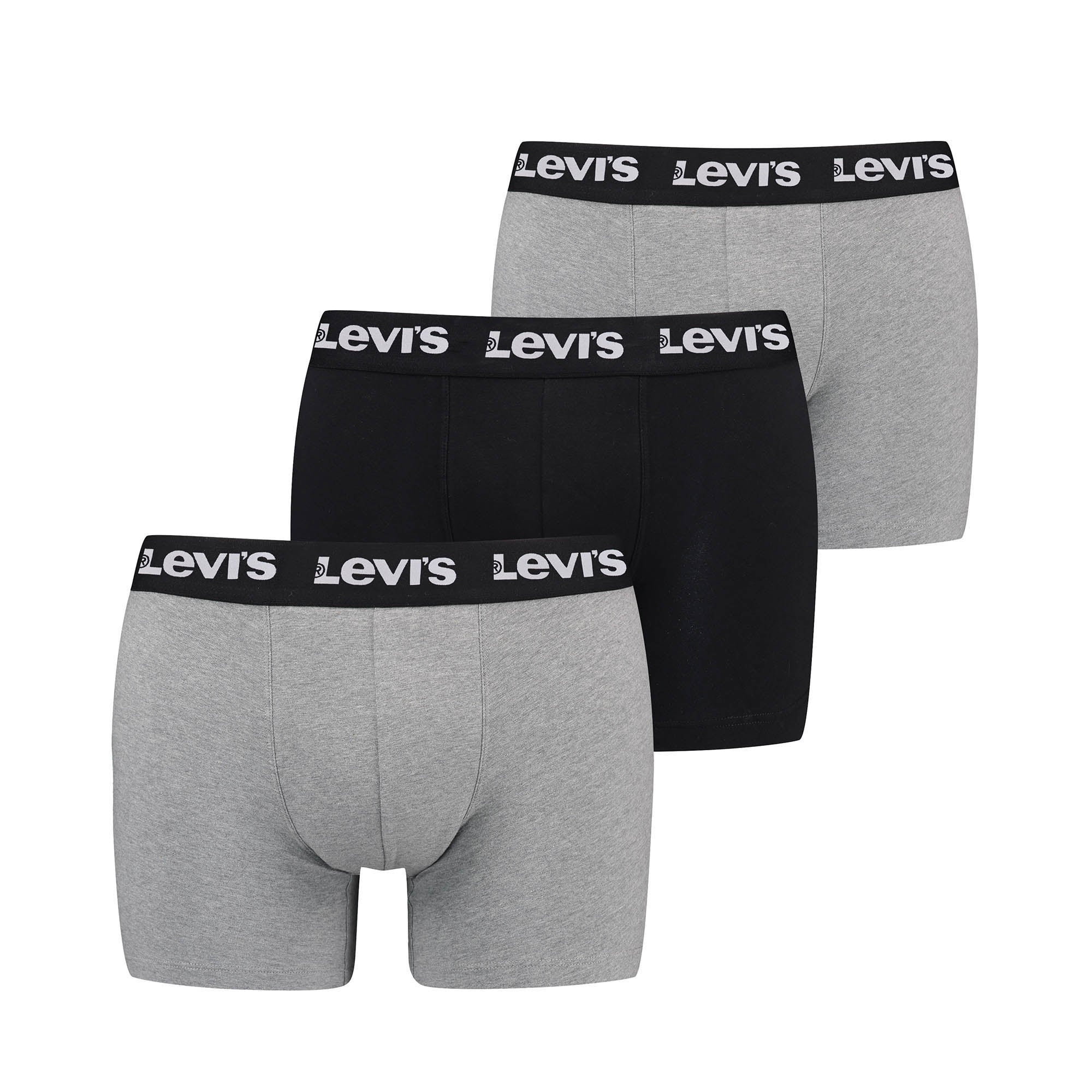 Levi's Herren Boxershorts, 3er Pack - Repeat Logo Boxer Brief 3P, Logobund, Baumwoll-Stretch, einfarbig