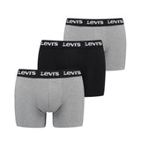 Levi's Men Boxer Shorts, 3-pack - Repeat Logo Boxer Brief 3P, logo waistband, stretch cotton, plain