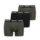 Levi's Men Boxer Shorts, 3-pack - Repeat Logo Boxer Brief 3P, logo waistband, stretch cotton, plain
