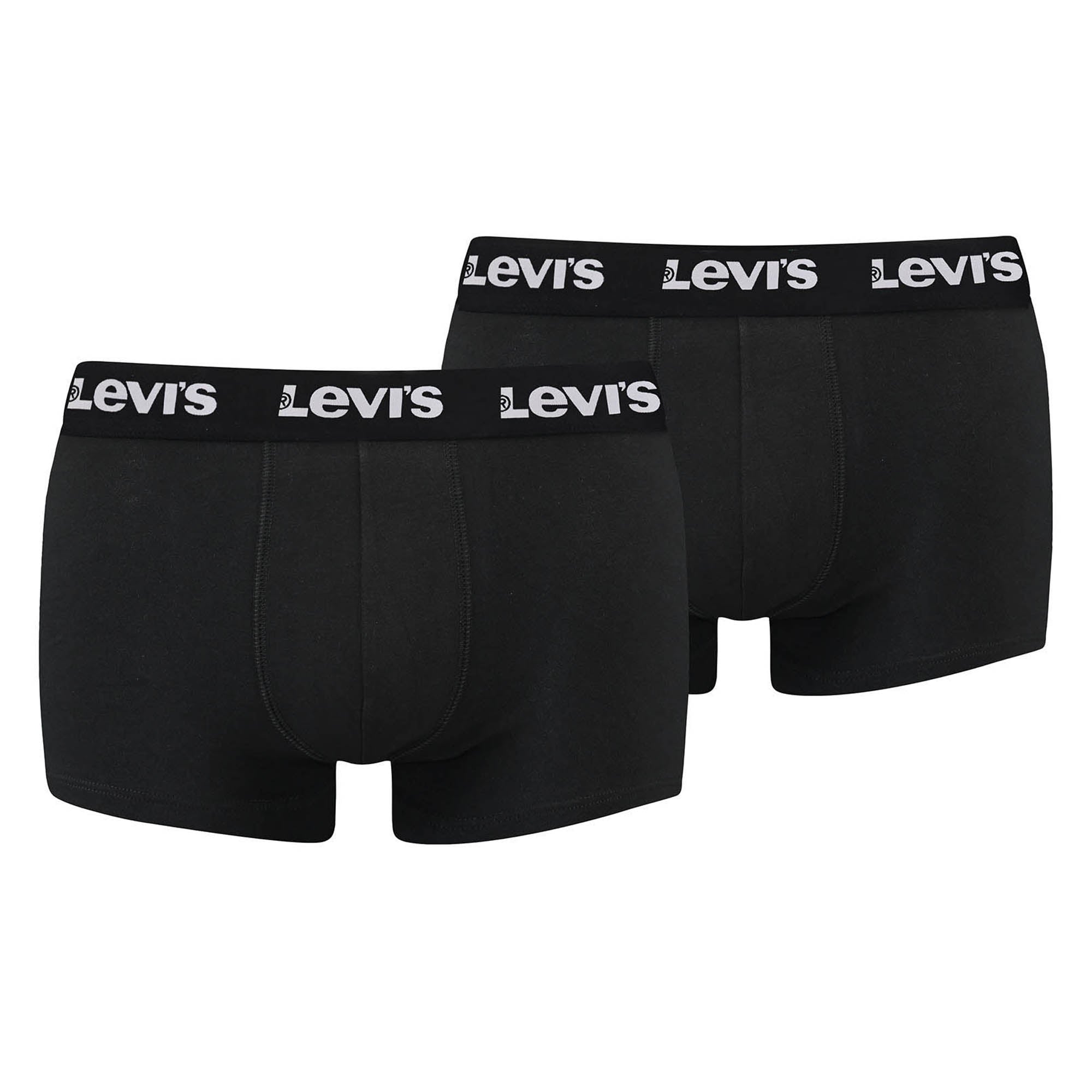 Levi's Men Boxer Shorts, 2-pack - Logo Trunk 2P, logo waistband, stretch cotton, plain