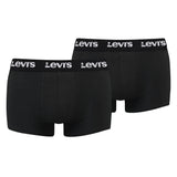 Levi's Men Boxer Shorts, 2-pack - Logo Trunk 2P, logo waistband, stretch cotton, plain
