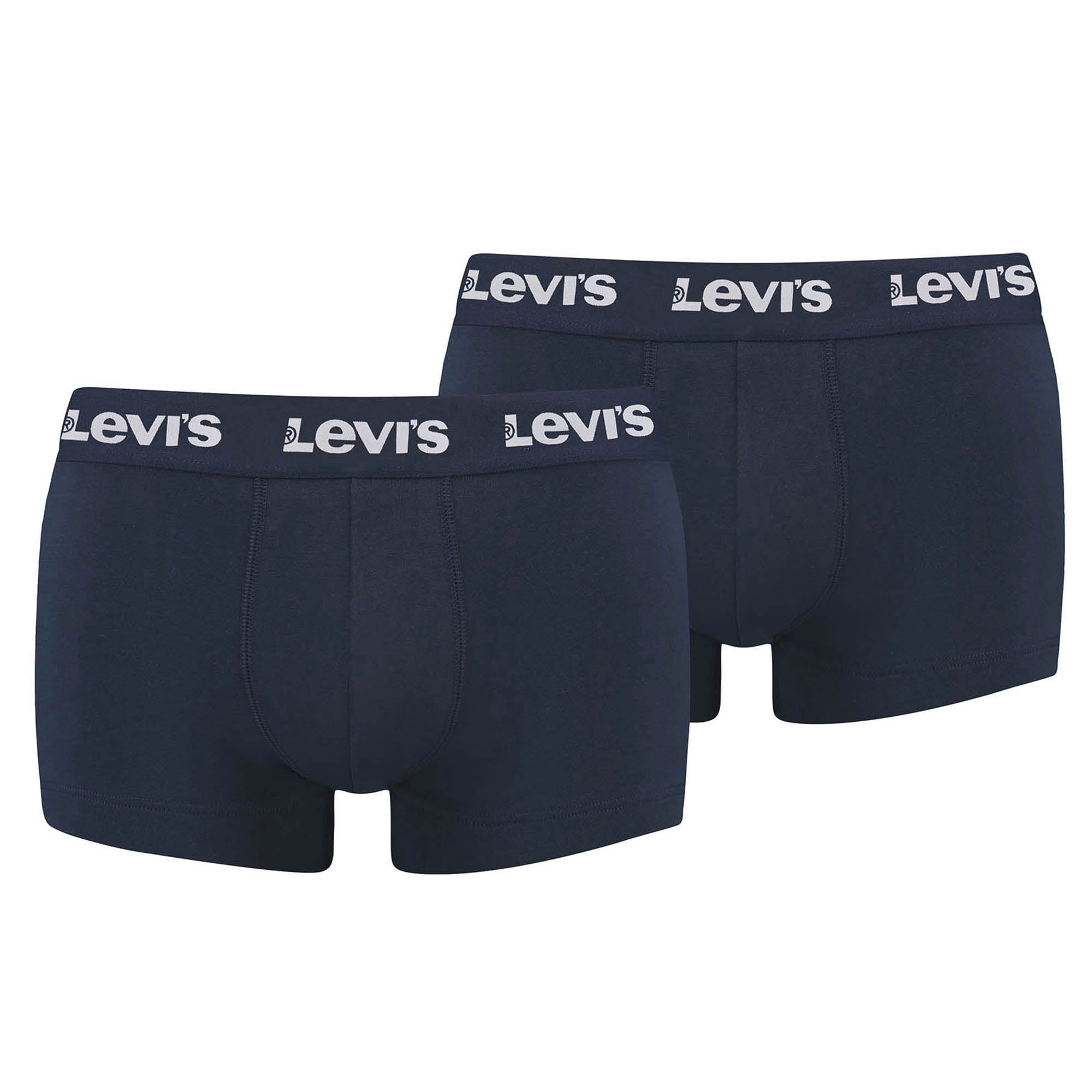 Levi's Herren Boxershorts, 2er Pack - Logo Trunk 2P, Logobund, Baumwoll-Stretch, einfarbig