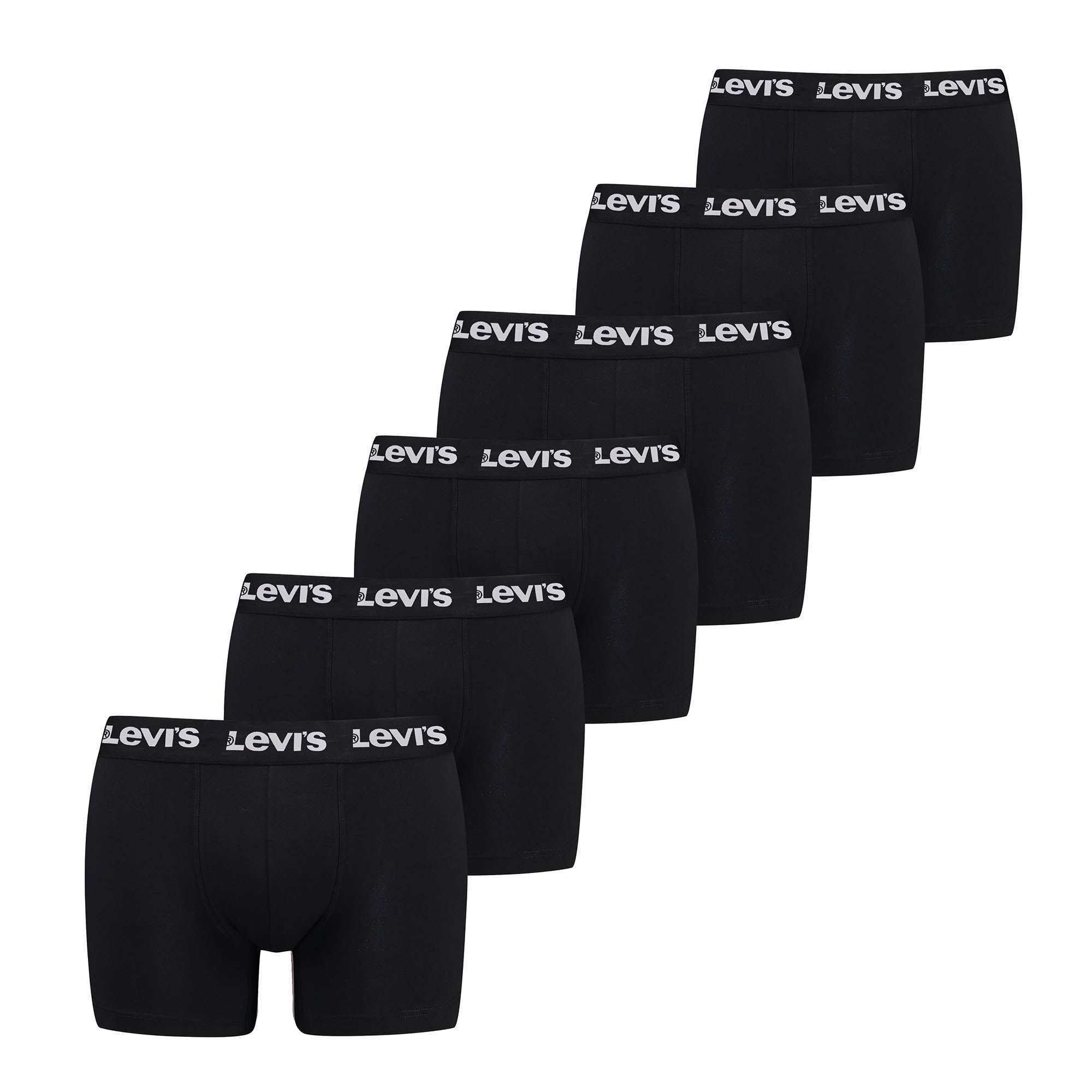 Levi's Herren Boxer-Shorts, 6er Pack -  Logo Boxer Brief 6P, Cotton Stretch, ECOM