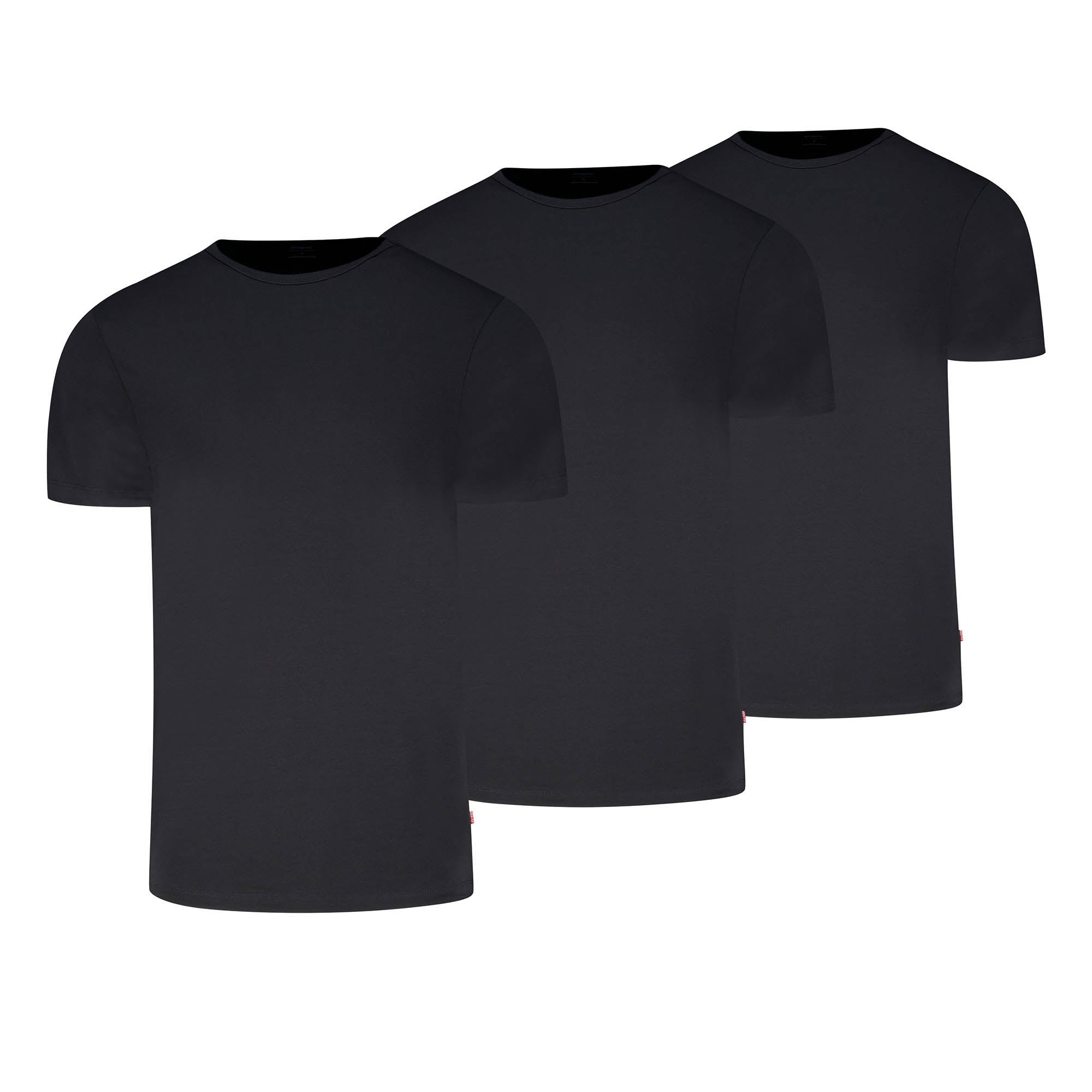 Levi's Men's T-Shirts, 3-pack - Solid Crew 3P, Crew Neck, Cotton Stretch, ECOM