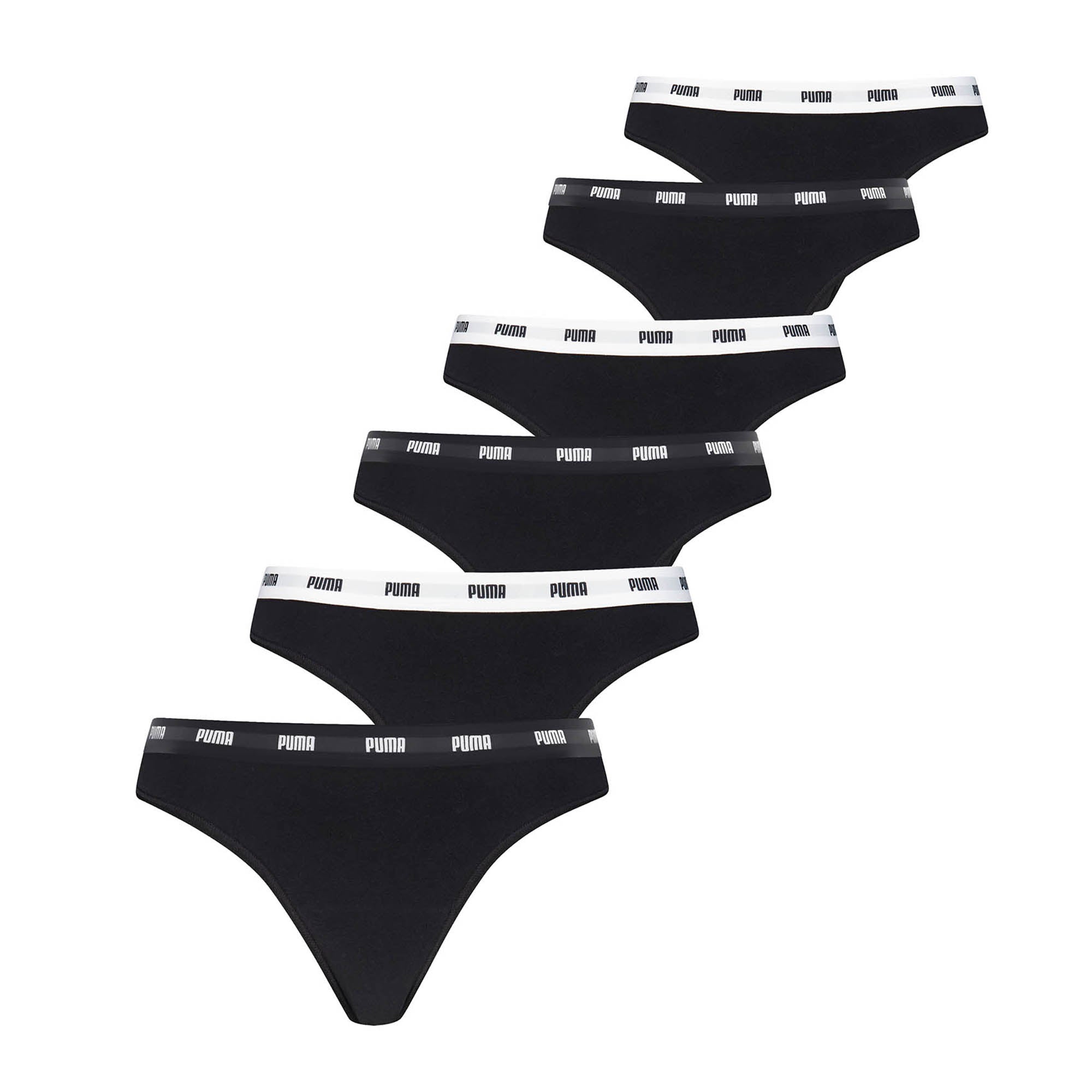 PUMA Damen String, 6er Pack - Cotton Strings, Baumwollmischung, Logobund, ECOM