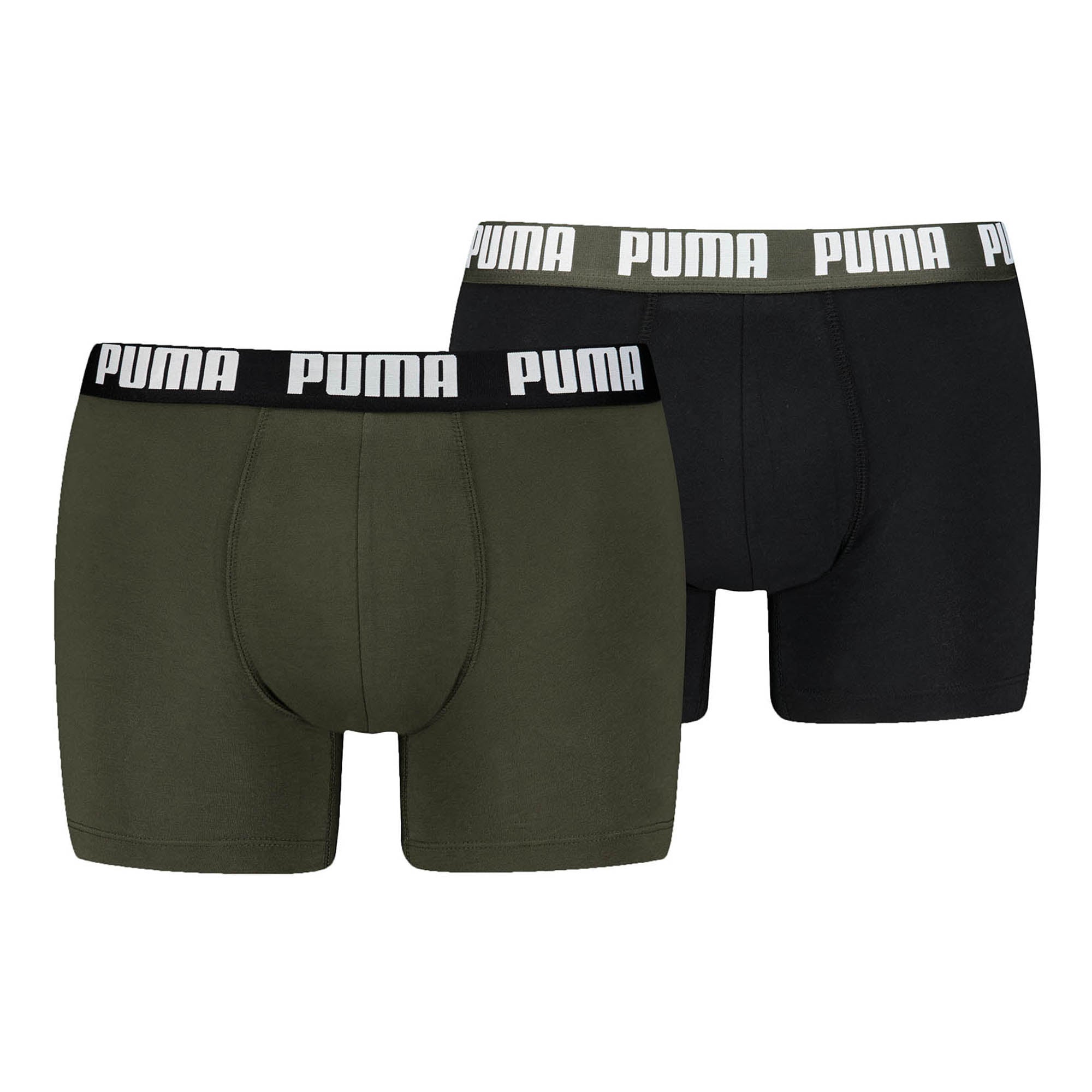 PUMA Men's Boxer Shorts 2-Pack - Everyday Basic Boxers 2P, Cotton Stretch, Plain