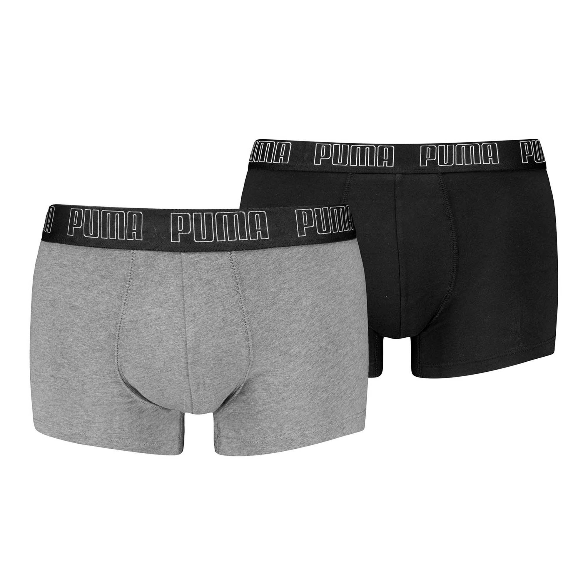PUMA Men's Boxer Shorts 2-Pack - Everyday Trunks  2P, Cotton Stretch, Plain