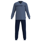 TOM TAILOR Men  Pyjamas, Long - Pyjamas, Cuffs, V-Neck, Single Jersey 
