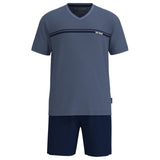 TOM TAILOR Men Pyjamas, Short - Shorty, Pyjamas, Cotton, V-Neck, Single Jersey