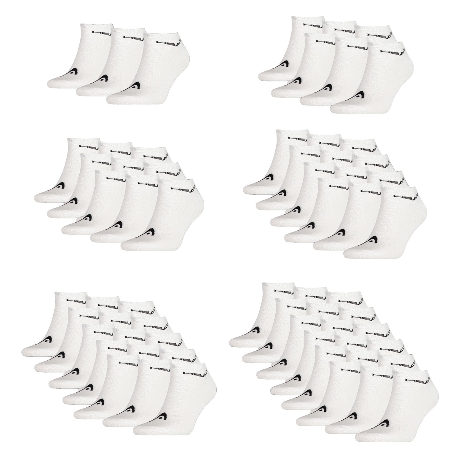 HEAD Unisex Sport Sneakersocken - weicher Baumwollmix, einfarbig, Vorteilspack