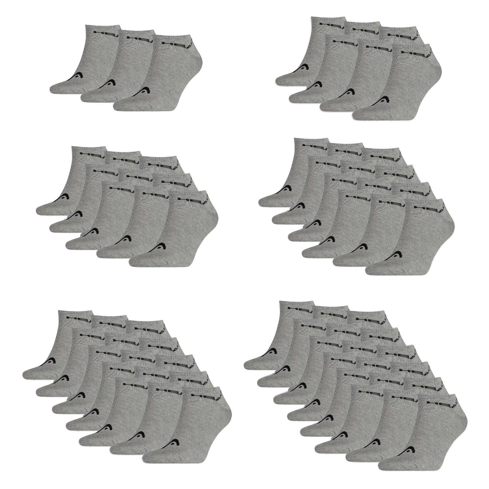 HEAD Unisex Sport Sneakersocken - weicher Baumwollmix, einfarbig, Vorteilspack