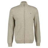 GANT men's cardigan - CASUAL COTTON ZIP CARDIGAN, stand-up collar, cotton