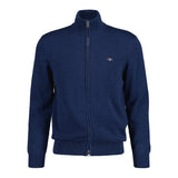 GANT Herren Strickjacke - CASUAL COTTON ZIP CARDIGAN, Stehkragen, Baumwolle