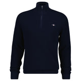 GANT Men's Knit Sweater - WAFFLE KNIT HALF-ZIP SWEATER, Half-Zip Collar, Waffle Texture, Regular Fit, Cotton