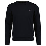 GANT Herren Pique-Strickpullover, Rundhals - COTTON PIQUE C-NECK, Baumwolle