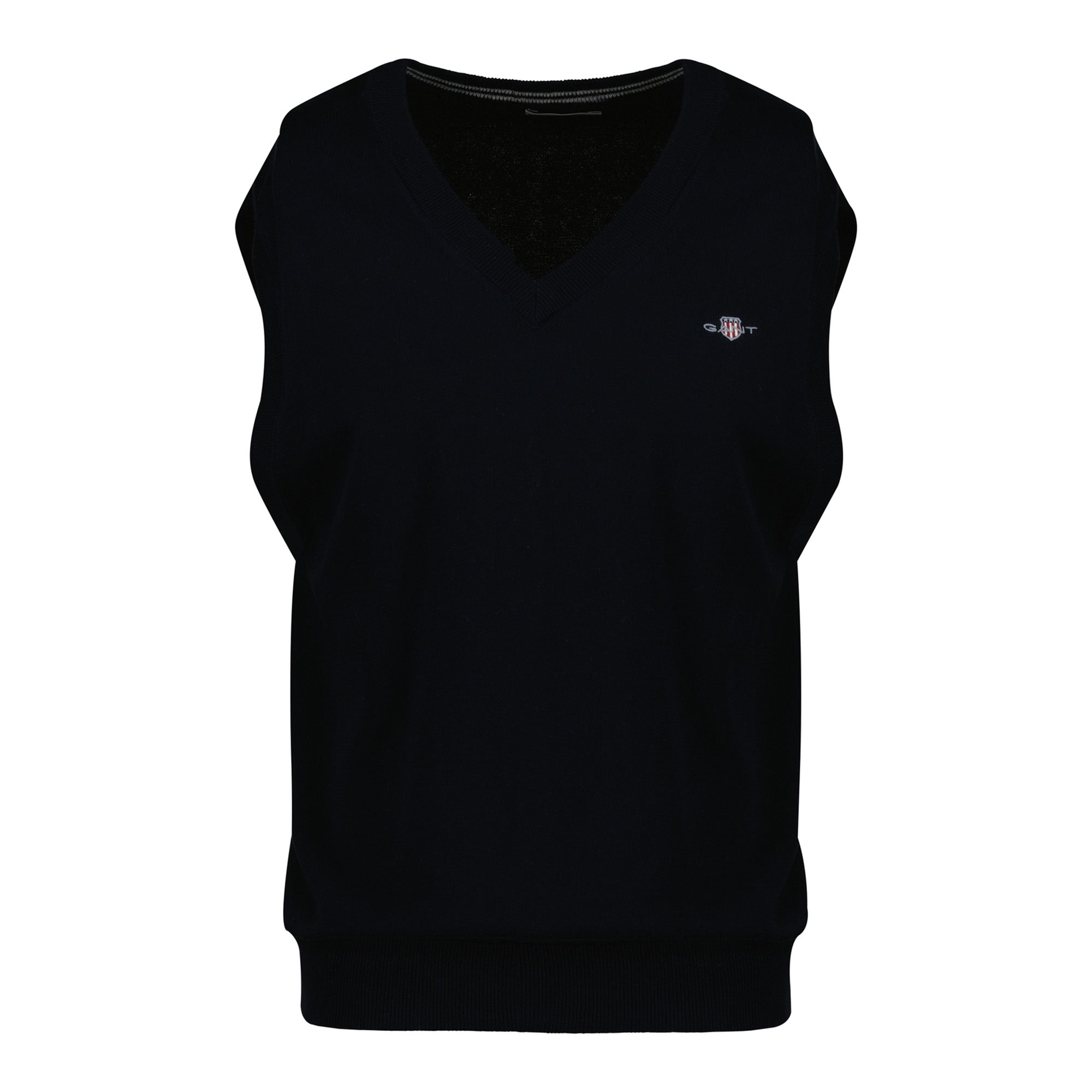 GANT Herren Strickpullunder - CLASSIC COTTON VEST, V-Ausschnitt, Baumwolle