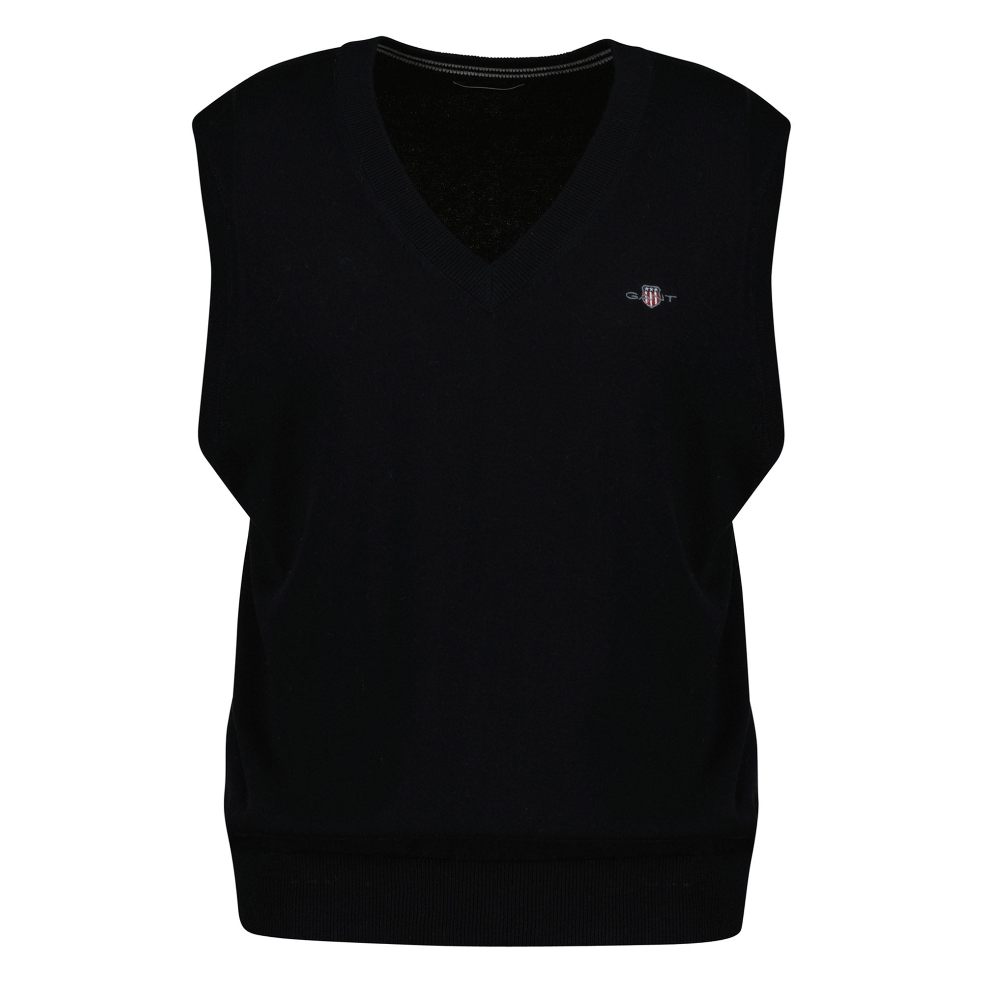 GANT Herren Strickpullunder - CLASSIC COTTON VEST, V-Ausschnitt, Baumwolle