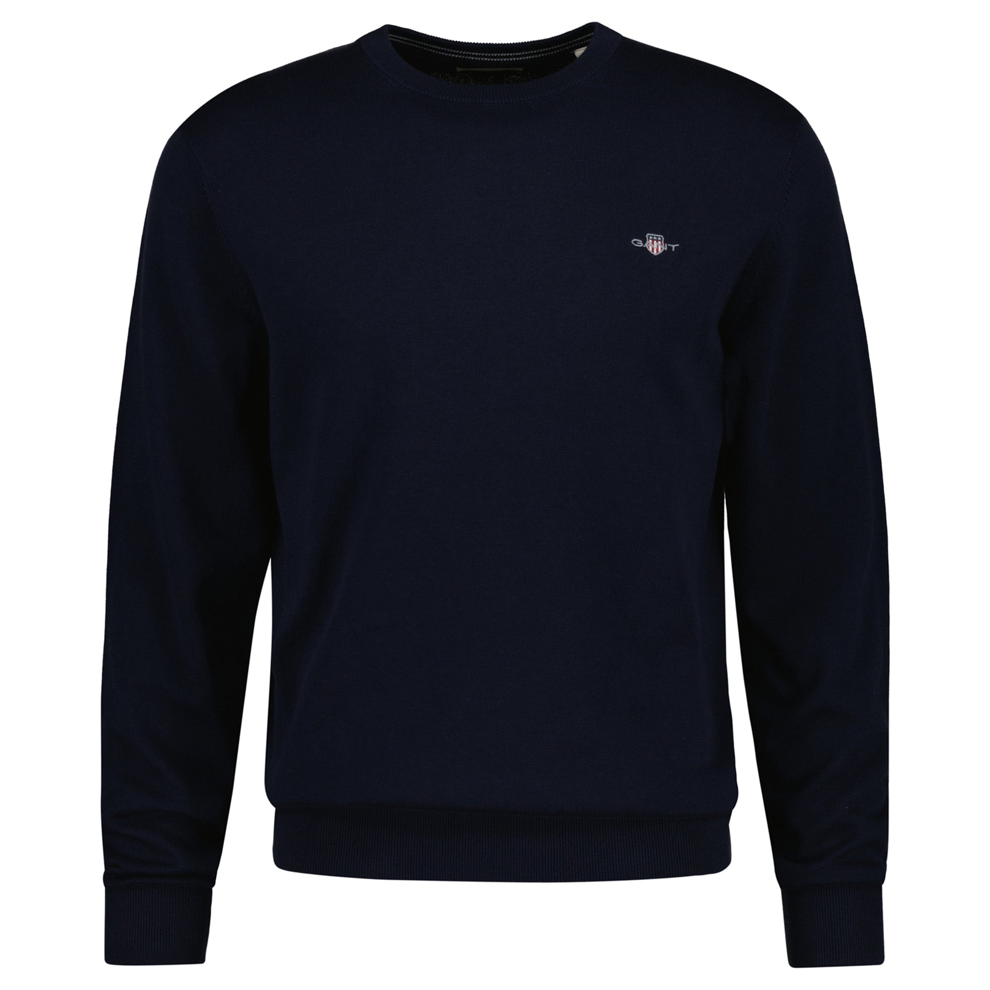 GANT Herren Stirckpullover - CLASSIC COTTON C-NECK, Rundhals, Baumwolle, Regular Fit