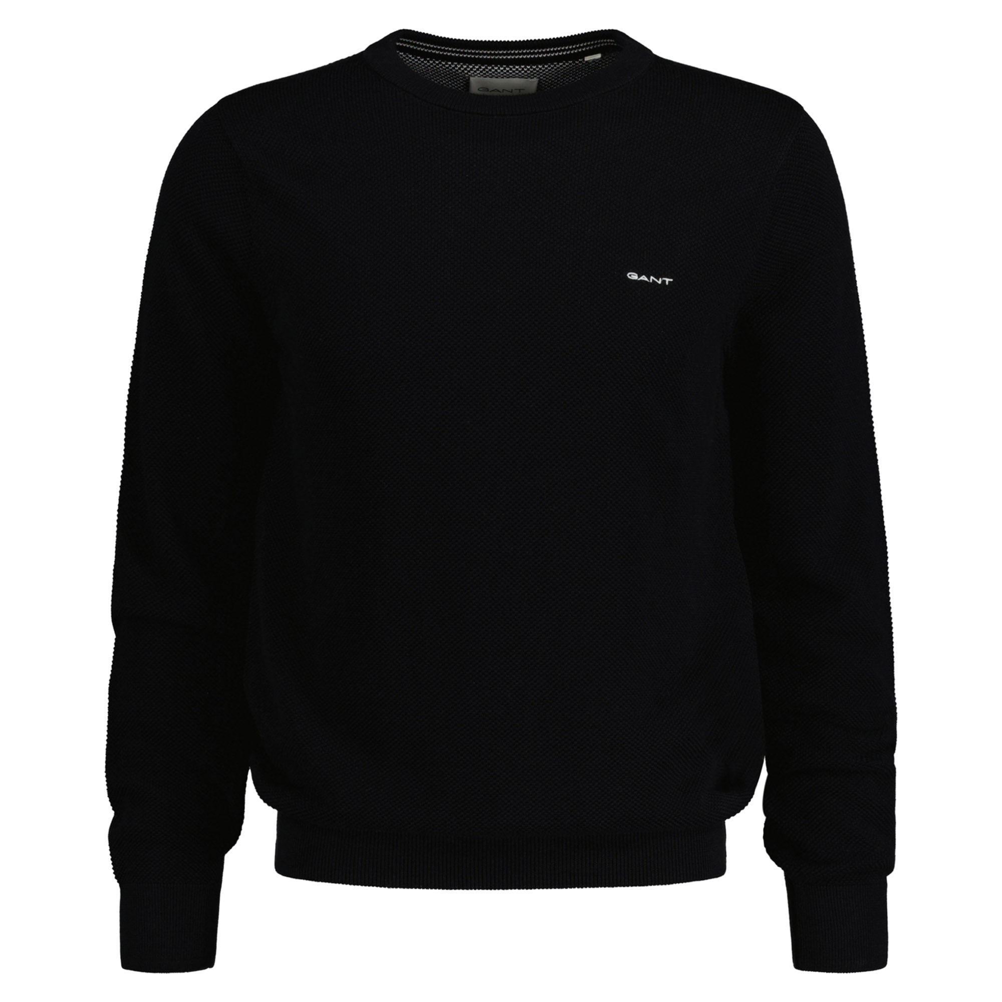 GANT Herren Pique-Strickpullover, Rundhals - COTTON PIQUE C-NECK, Baumwolle