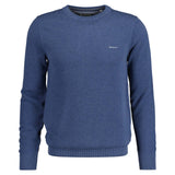GANT Herren Pique-Strickpullover, Rundhals - COTTON PIQUE C-NECK, Baumwolle