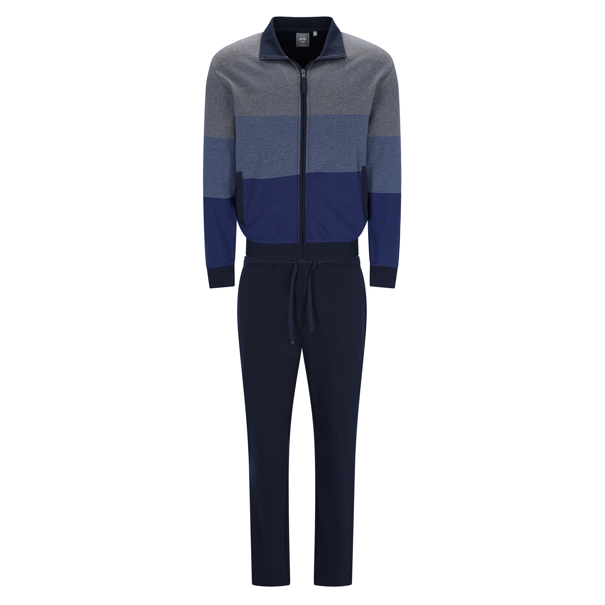 hajo Men lounge suit, long - climate comfort, zip jacket, cotton blend