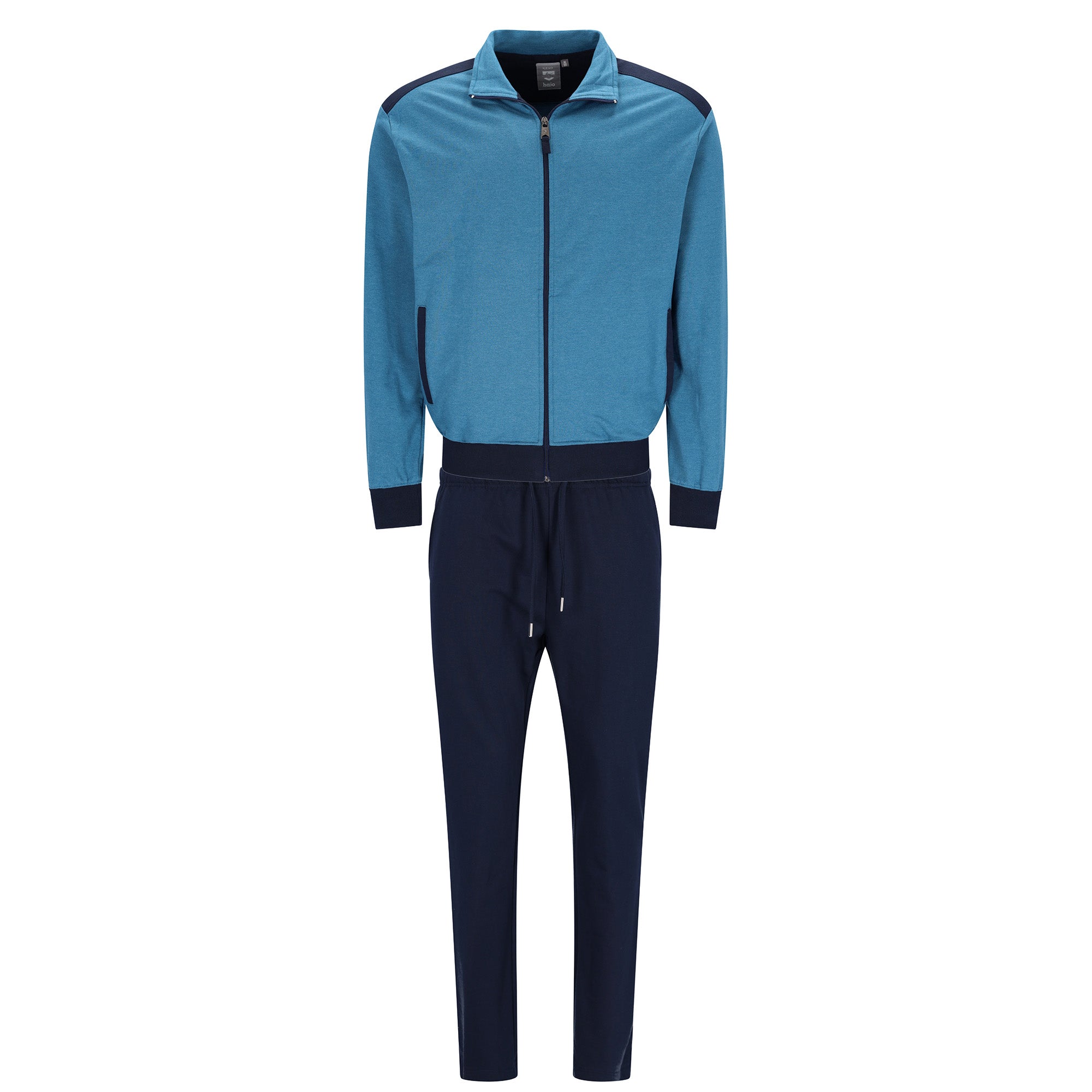 hajo Men loungewear set, long – soft sweat, zip-up jacket, cotton blend