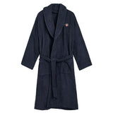 GANT Unisex Bademantel - ARCHIVE SHIELD TERRY ROBE, Schalkragen, Frottee, Bio-Baumwolle