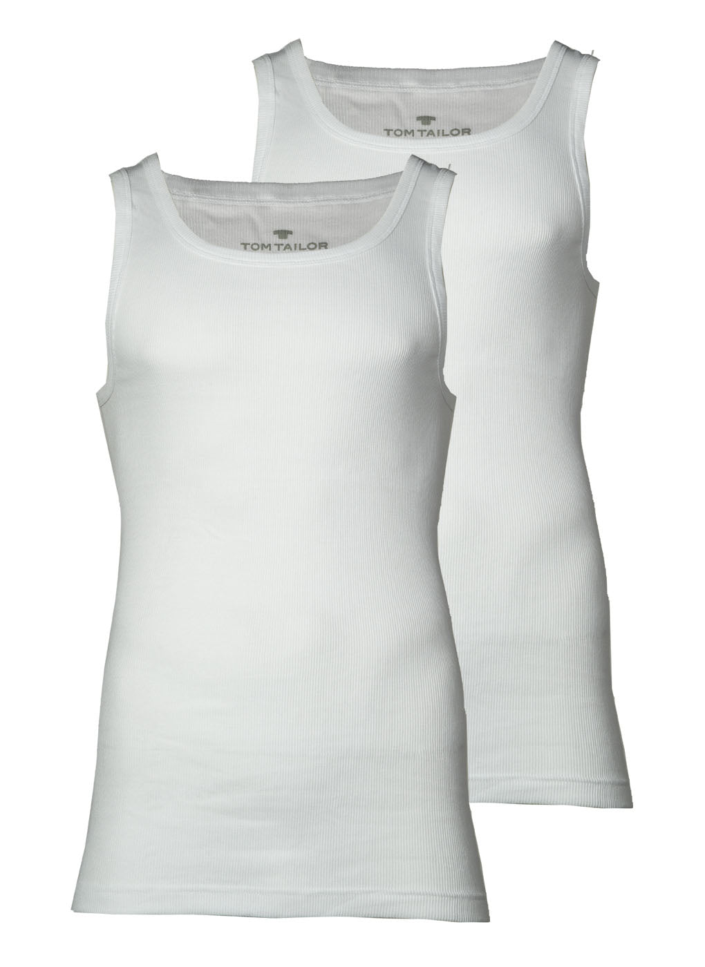 TOM TAILOR men's tank top, pack of 2 - undershirt, Garron S, plain