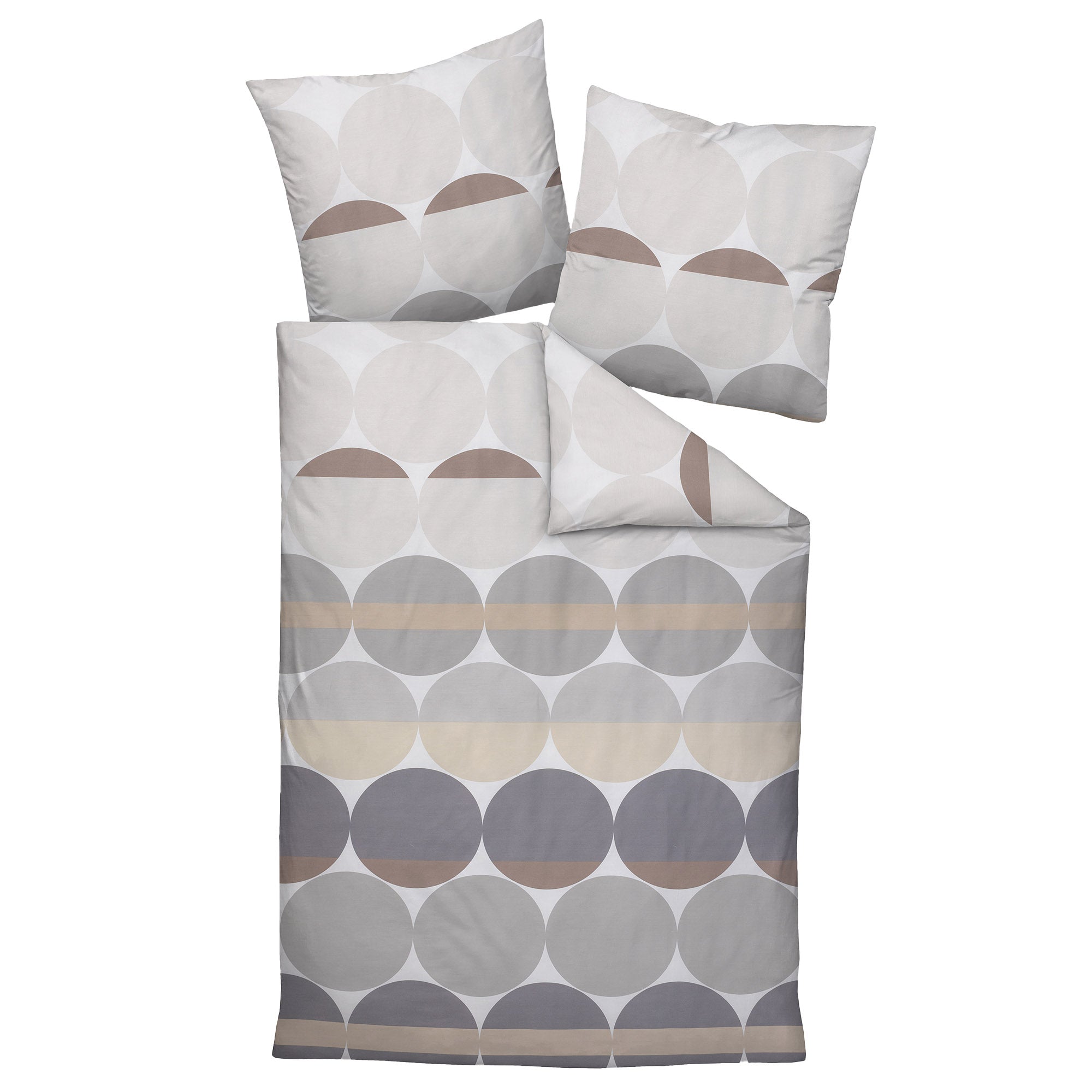 Janine bedding set, 2-piece – J.D., maco satin, cotton mercerised, silk finish, Circles