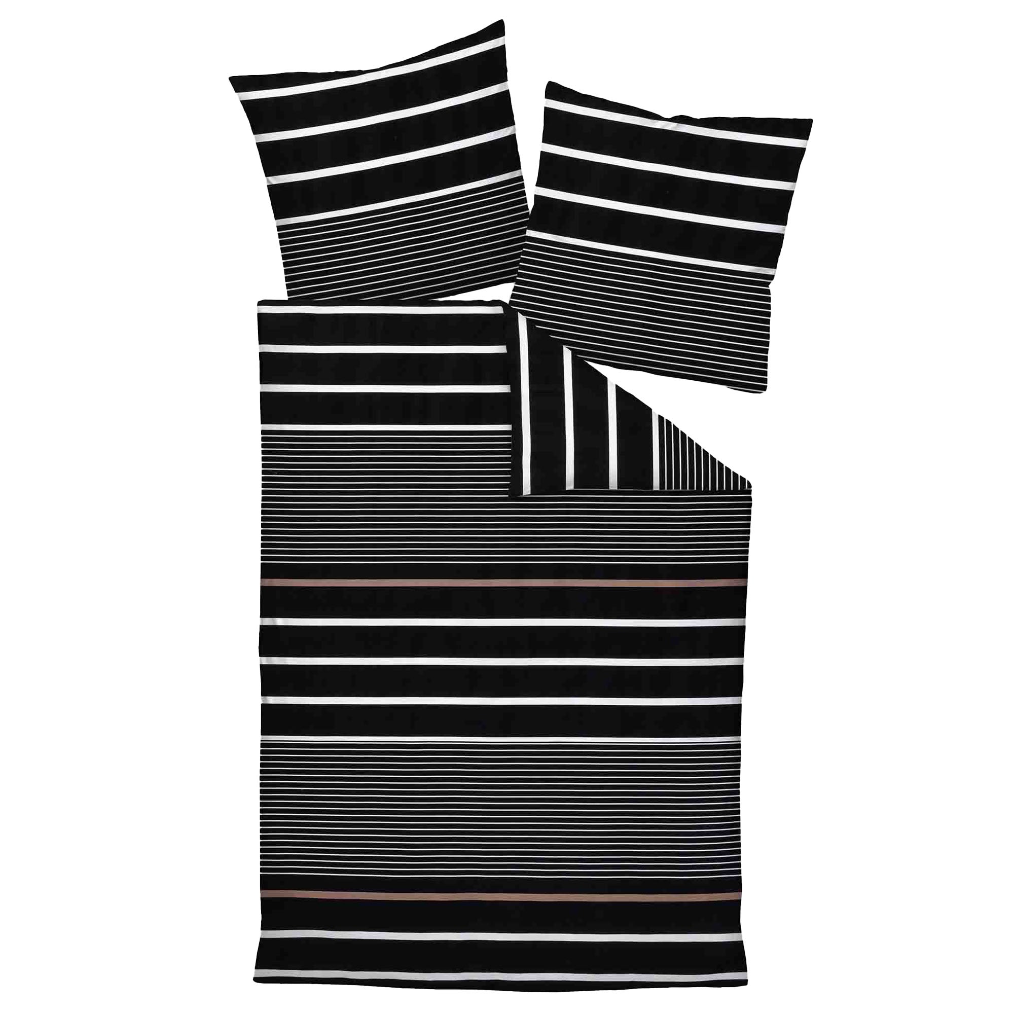 Janine bedding set, 2-piece – J.D., maco satin, cotton mercerised, silk finish, striped