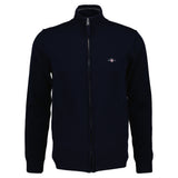 GANT Herren Strickjacke - SUPERFINE LAMBSWOOL ZIP CARDIGAN, Stehkragen, Wolle