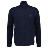 GANT Herren Strickjacke - SUPERFINE LAMBSWOOL ZIP CARDIGAN, Stehkragen, Wolle