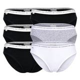LACOSTE Damen Slips, 6er Pack - Brief, Unterwäsche, Cotton Stretch, Logobund, einfarbig