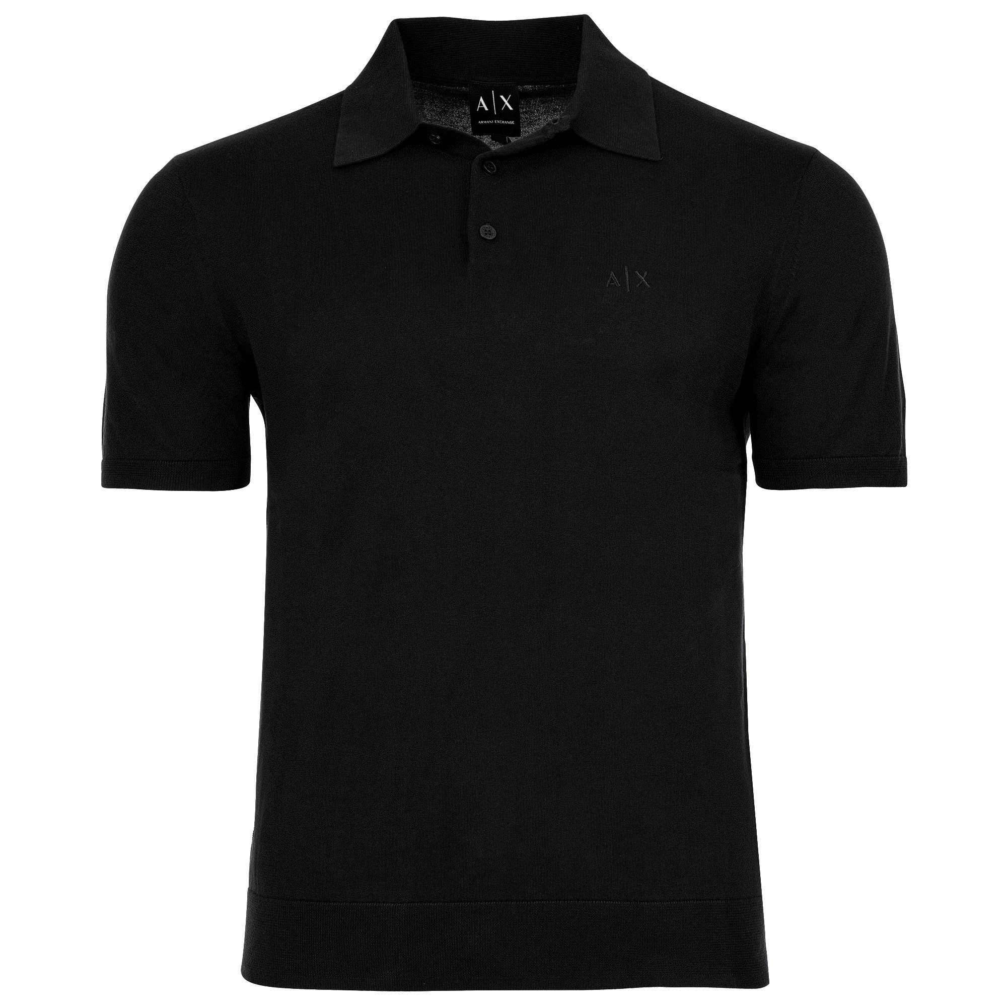 A|X ARMANI EXCHANGE Herren Strick-Poloshirt, kurzarm - Knopfleiste, Baumwolle