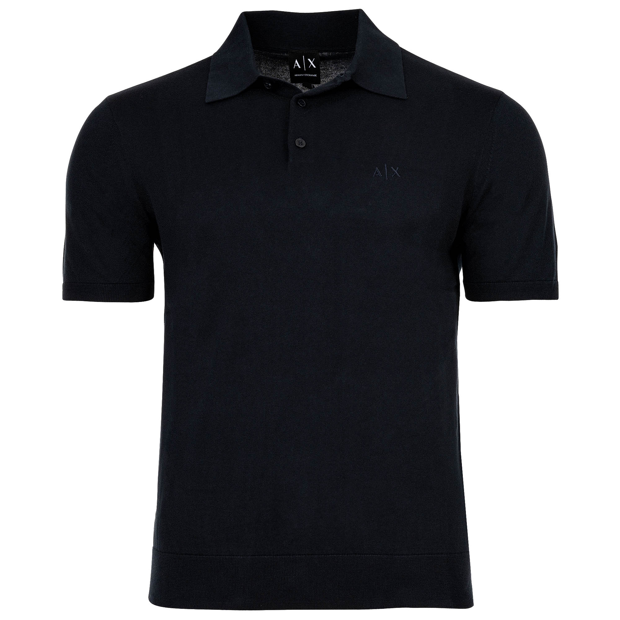 A|X ARMANI EXCHANGE Herren Strick-Poloshirt, kurzarm - Knopfleiste, Baumwolle