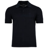 A|X ARMANI EXCHANGE Men's Knitted Polo Shirt, Short Sleeves - Button Placket, Cotton