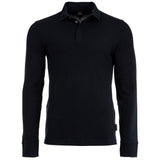 A|X ARMANI EXCHANGE Herren Langarm-Poloshirt - Knopfleiste, Pique, Cotton Stretch