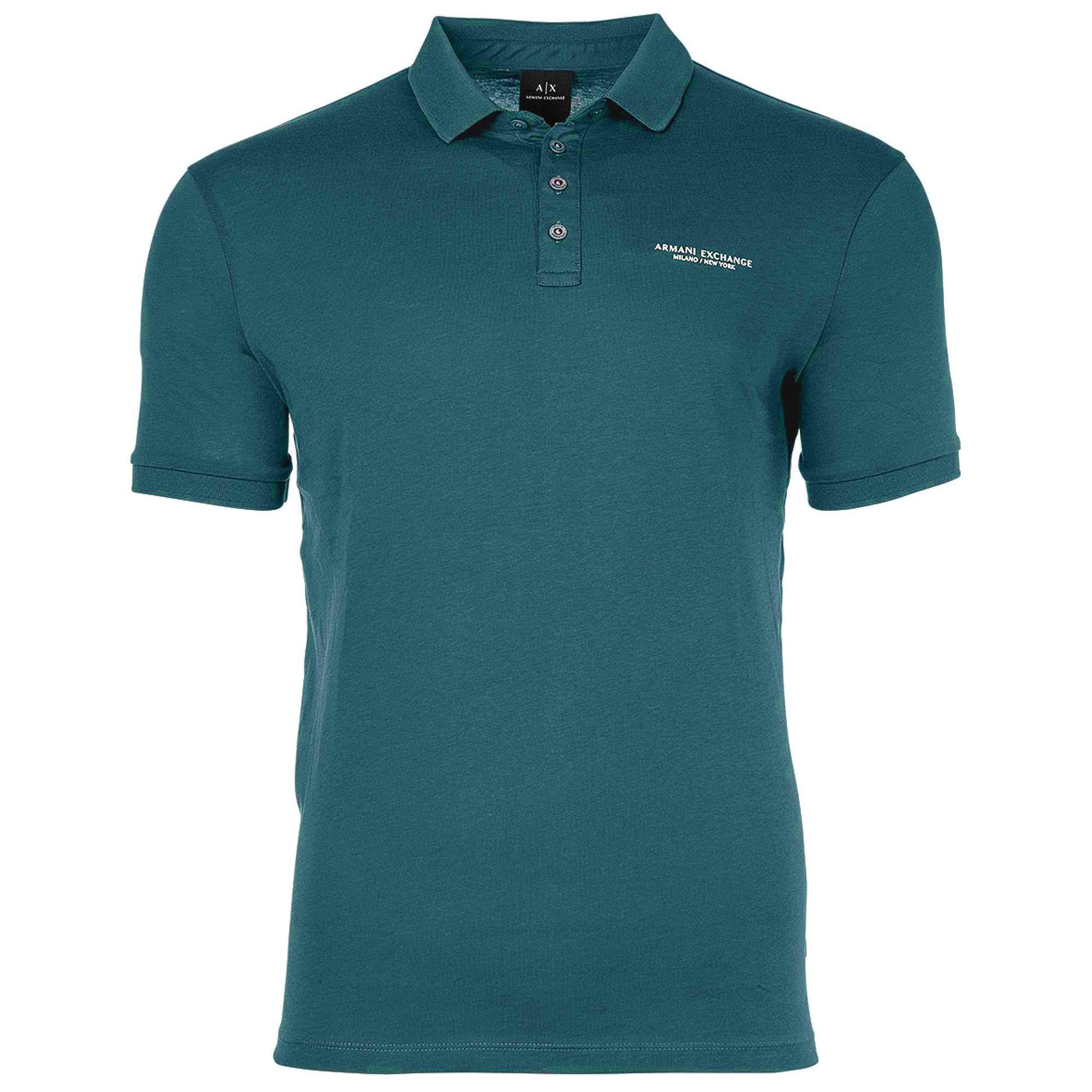 A|X ARMANI EXCHANGE Herren Poloshirt - Schriftzug, Slim fit, Cotton Stretch